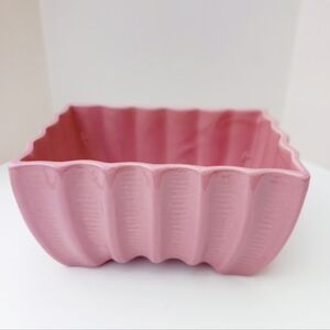 Cookson Vintage Planter Rectangle Ceramic Pink USA Texture 7 x 5 x 4 Inch